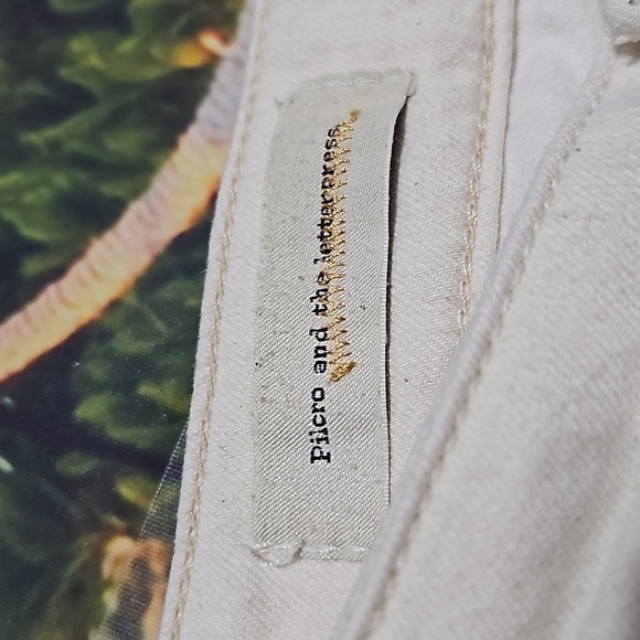 Pilcro and the Letterpress Cream Zippered Ankle Skinny Jeans Size 28 - Picture 7 of 10